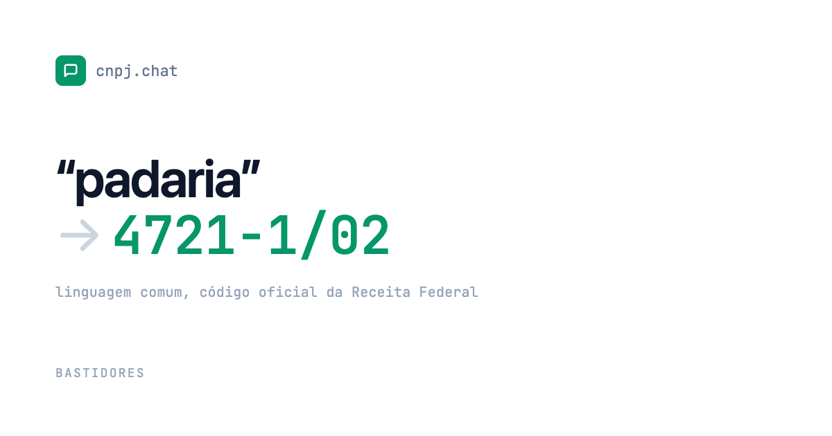 cnpj.chat - De padaria a 4721-1/02